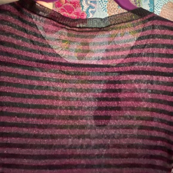 ETOLE SABEL MARANT pink & black striped, metallic thin-knit top in size 2 - Picture 11 of 16